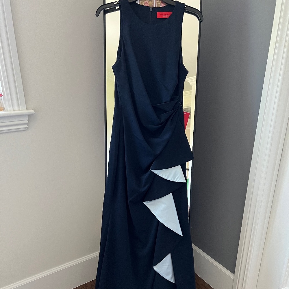 NWT-Carmen Marc Val Gown-NAVY BLUE